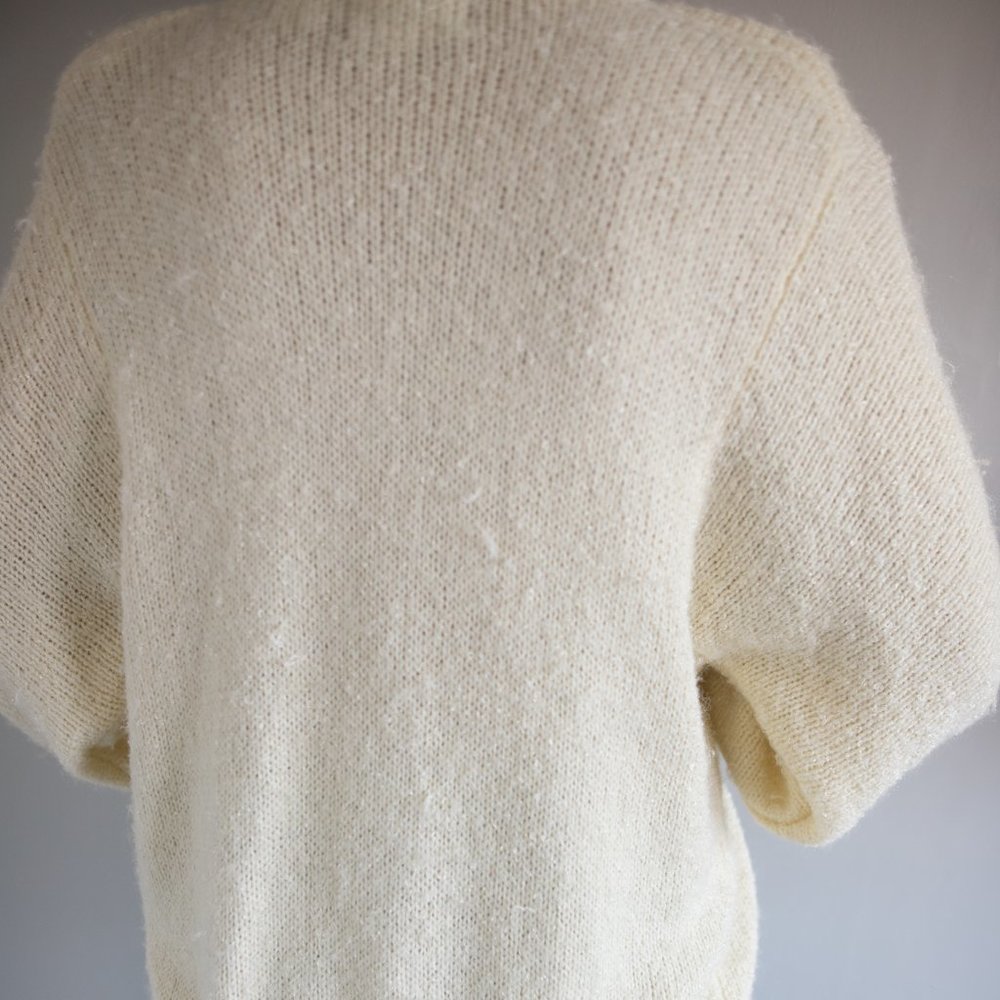 Vintage Puff Sleeve Knit Cardigan Size Medium - Picture 6 of 8